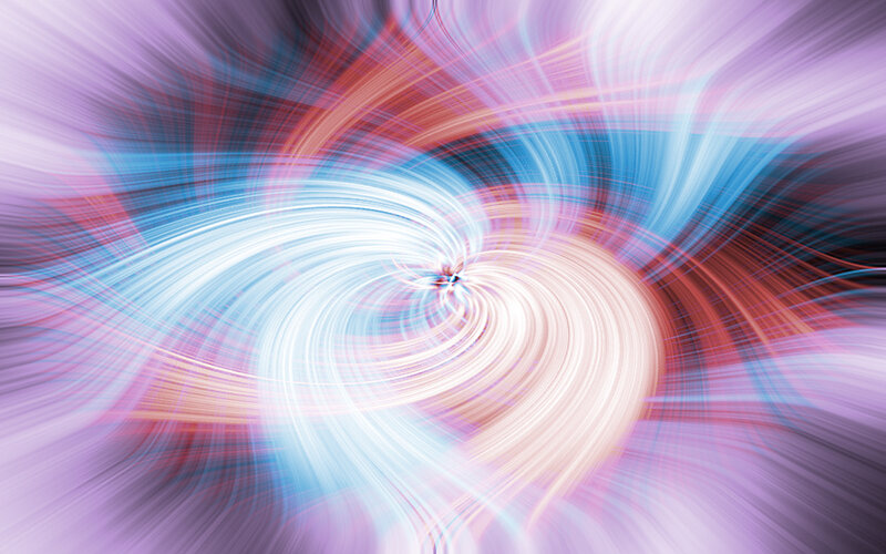 Swirling Light Vortex — Blue