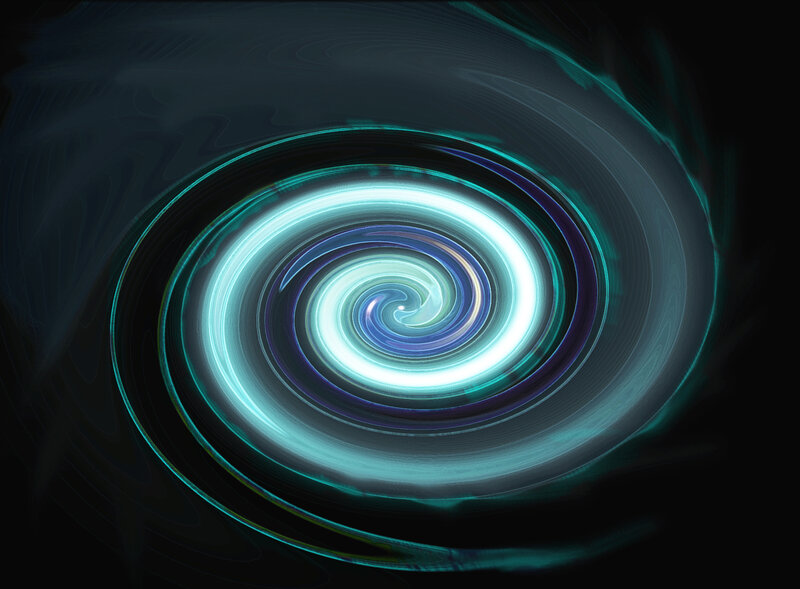 Swirling Light Vortex — Teal