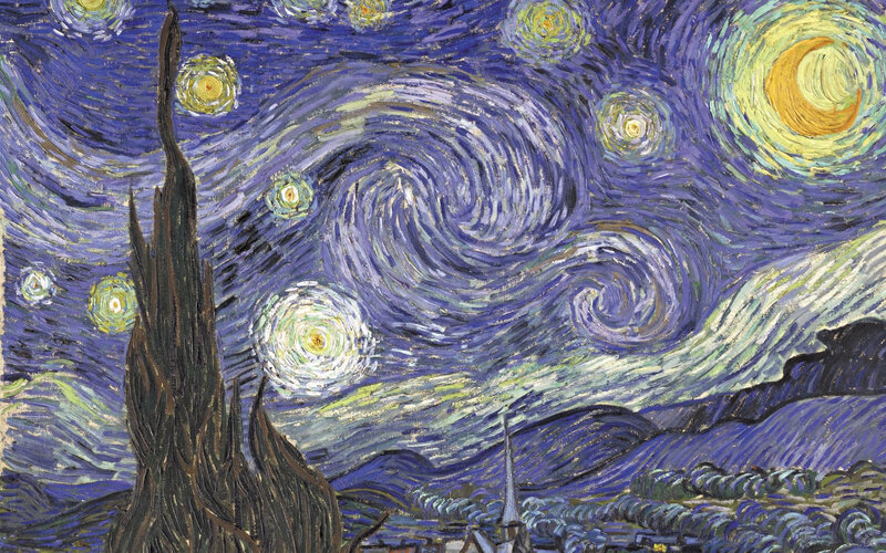 Swirling Night Sky — Blue, Dramatic
