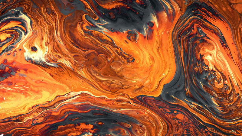 Swirling Orange and Black Paint