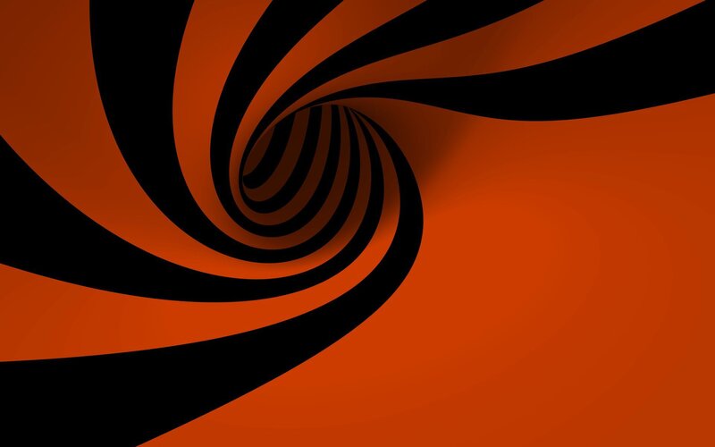 swirling orange and black tunnel