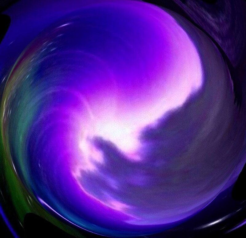 swirling purple and green vortex