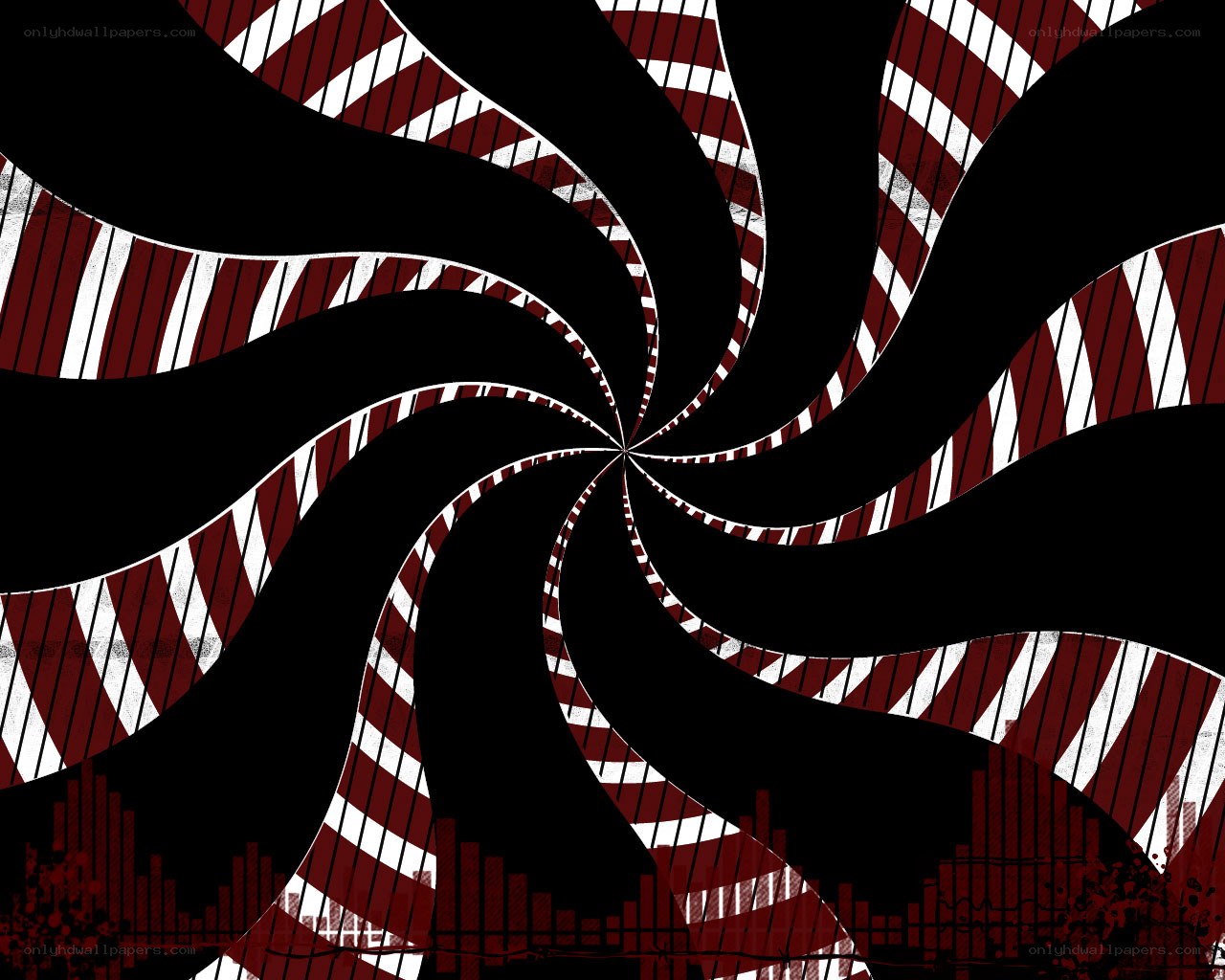swirling red and black pattern