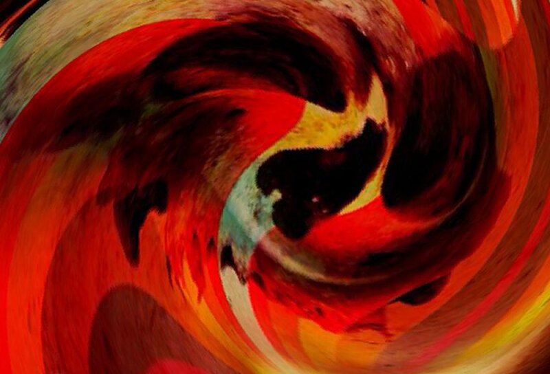 swirling red and black vortex