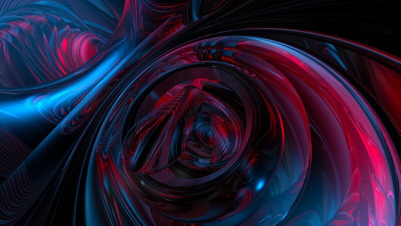 Swirling Red and Blue Fractal