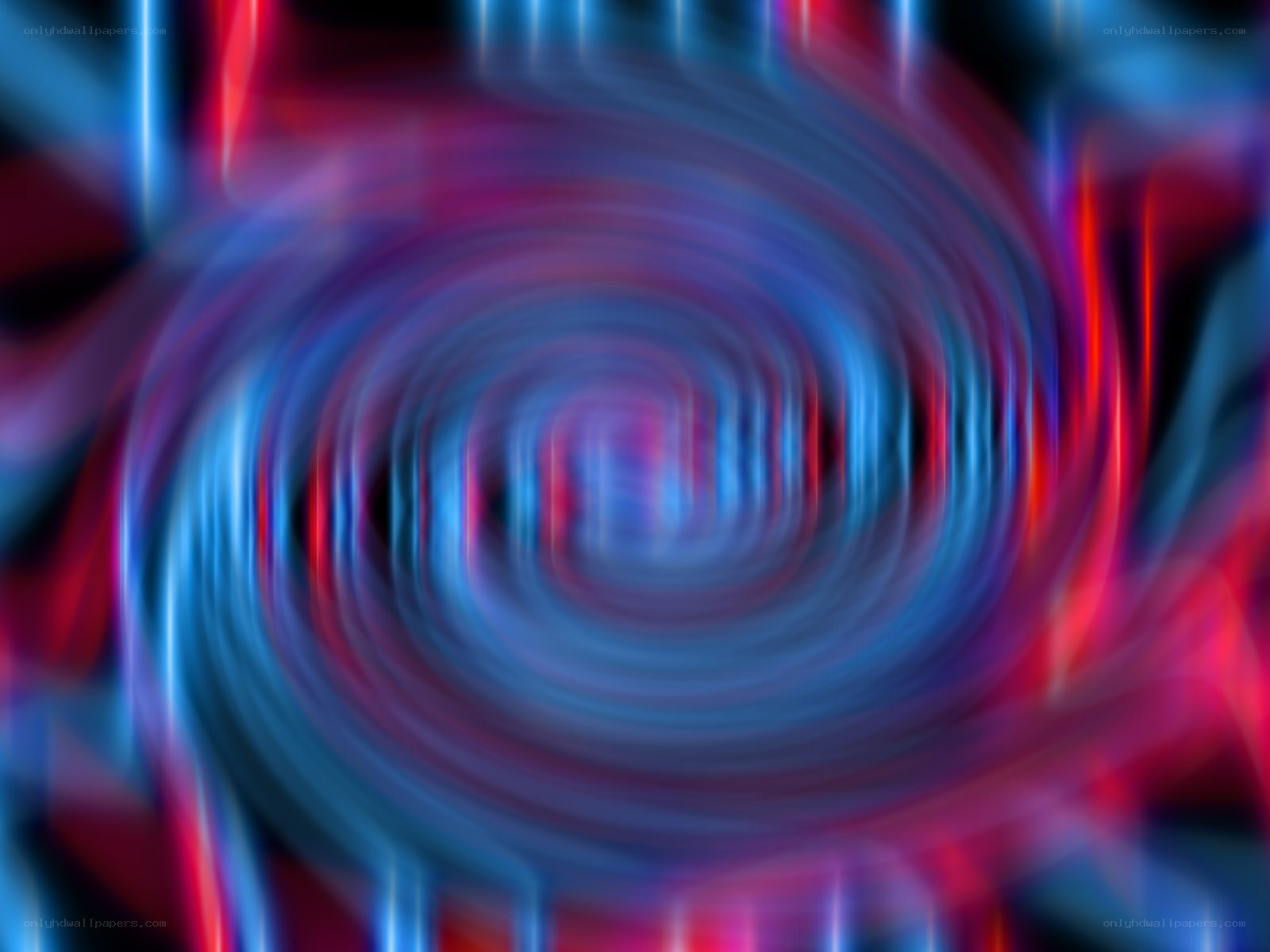 swirling red and blue lights