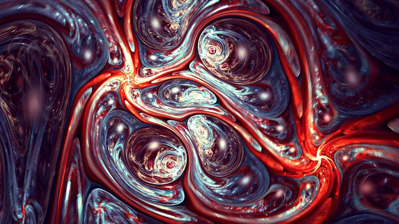 Swirling Red and Blue Patterns