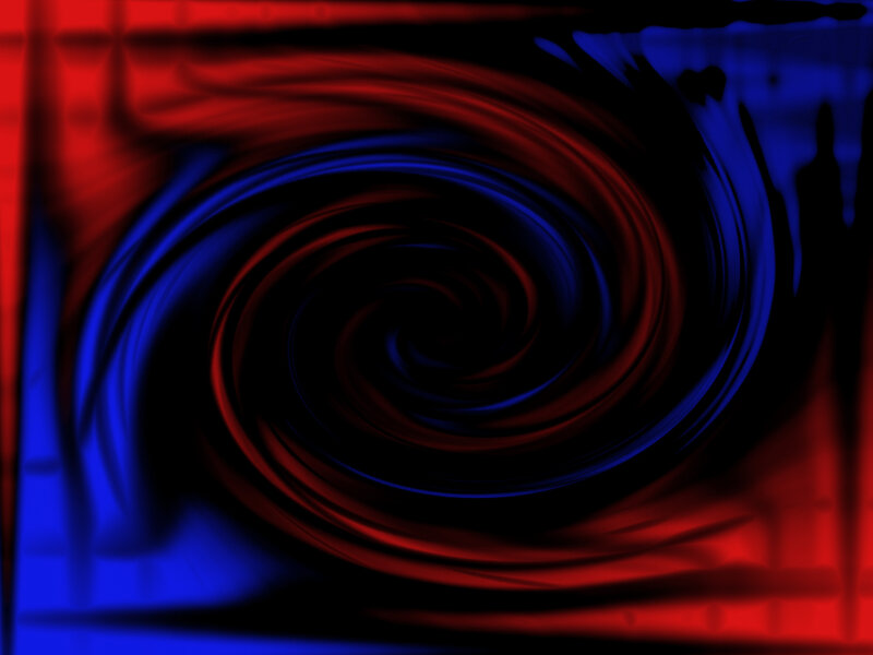 swirling red and blue vortex