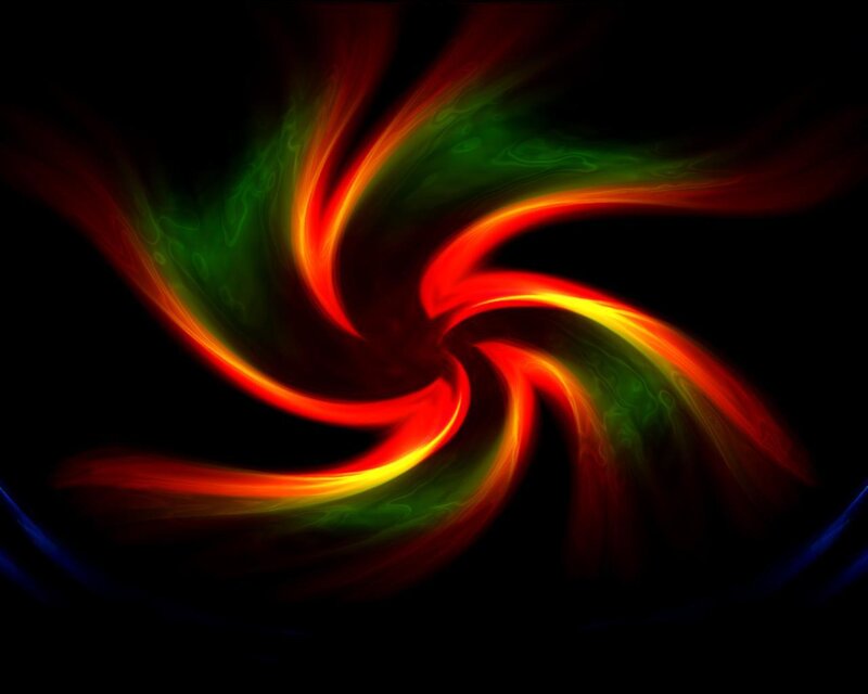 Swirling Red and Green Lights