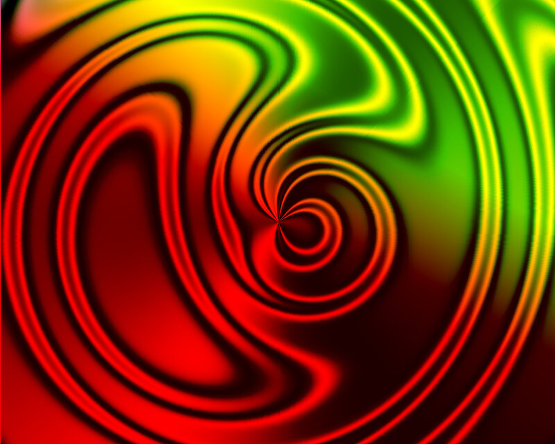 Swirling Red and Green Lines