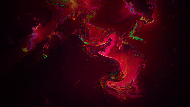 Swirling Red and Green Liquid