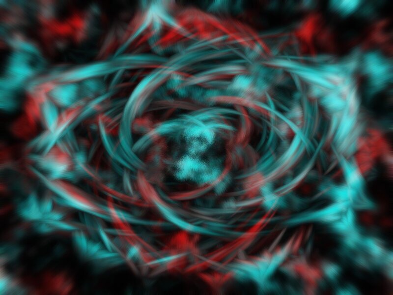 Swirling Red and Teal Lines