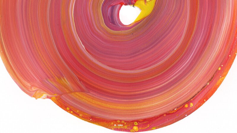 Swirling Red and Yellow Paint