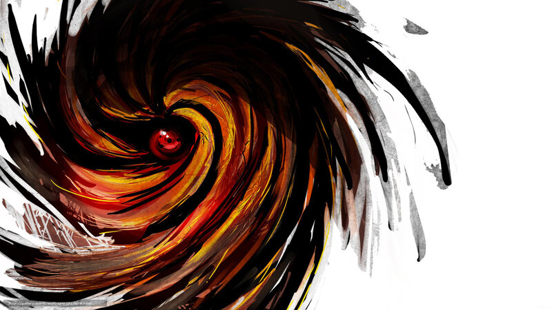 Swirling Red Eye — Dramatic, Digital Art, Spiral