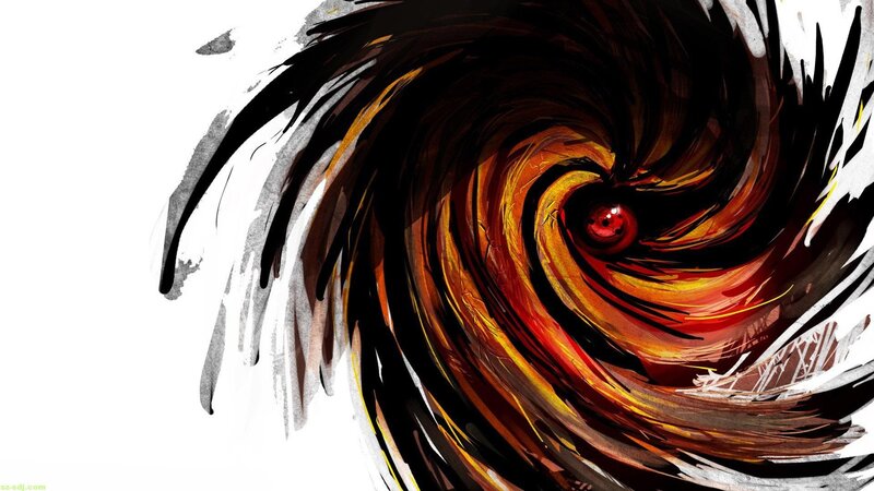 Swirling Red Eye — Dramatic, Digital Art, Spiral, Whirlwind