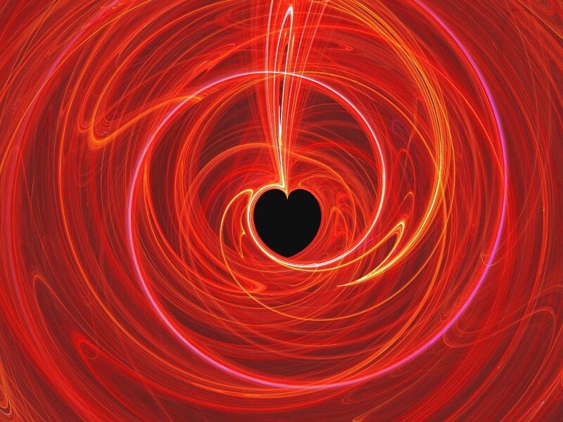 swirling red heart vortex