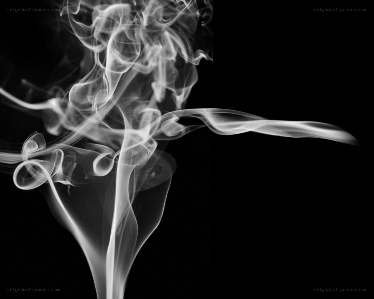 Swirling smoke on black