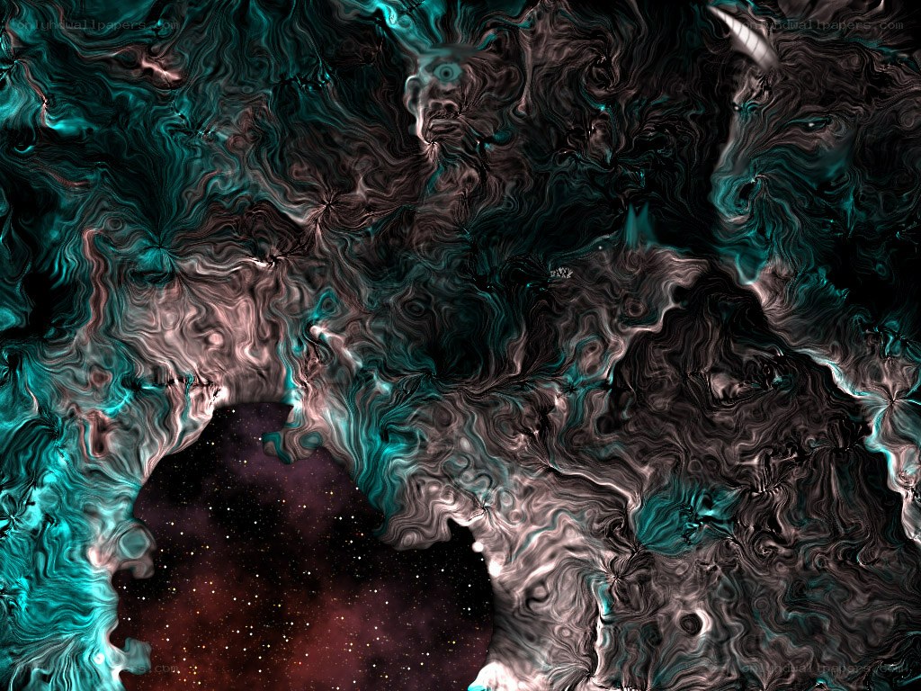 swirling teal and black nebula