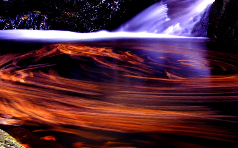 Swirling Water under Waterfall