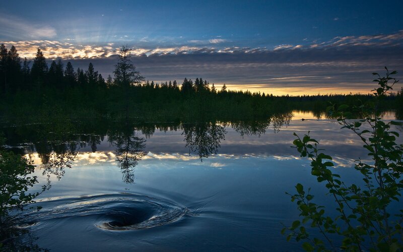 Swirling Water Vortex — Blue
