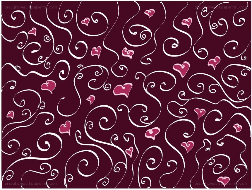 swirls and hearts pattern