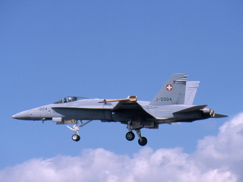Swiss Air Force fighter jet in flight