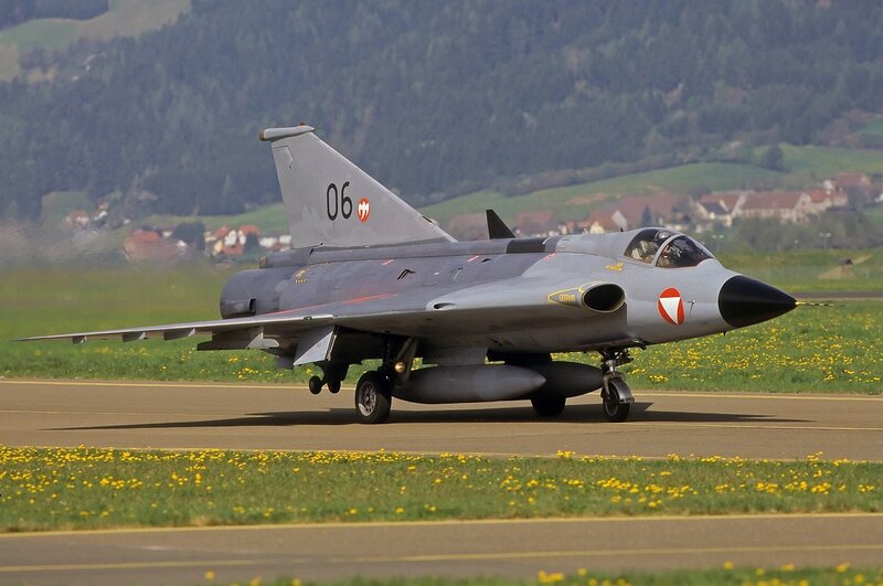 Swiss Air Force fighter jet on runway