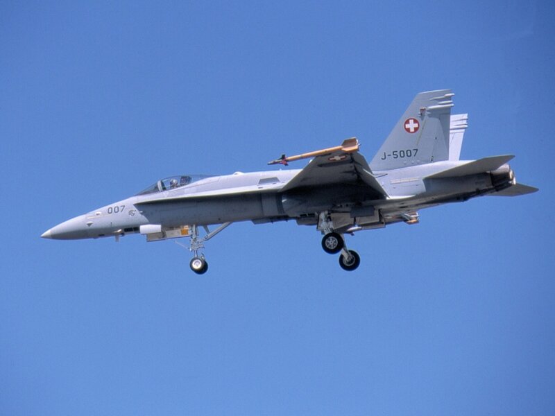 Swiss Air Force Jet — Blue, Clear