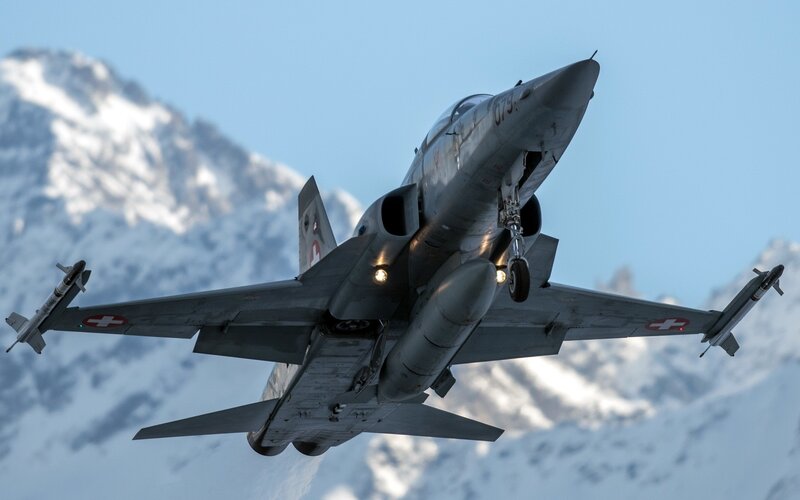Swiss Air Force Jet — Gray, Dramatic