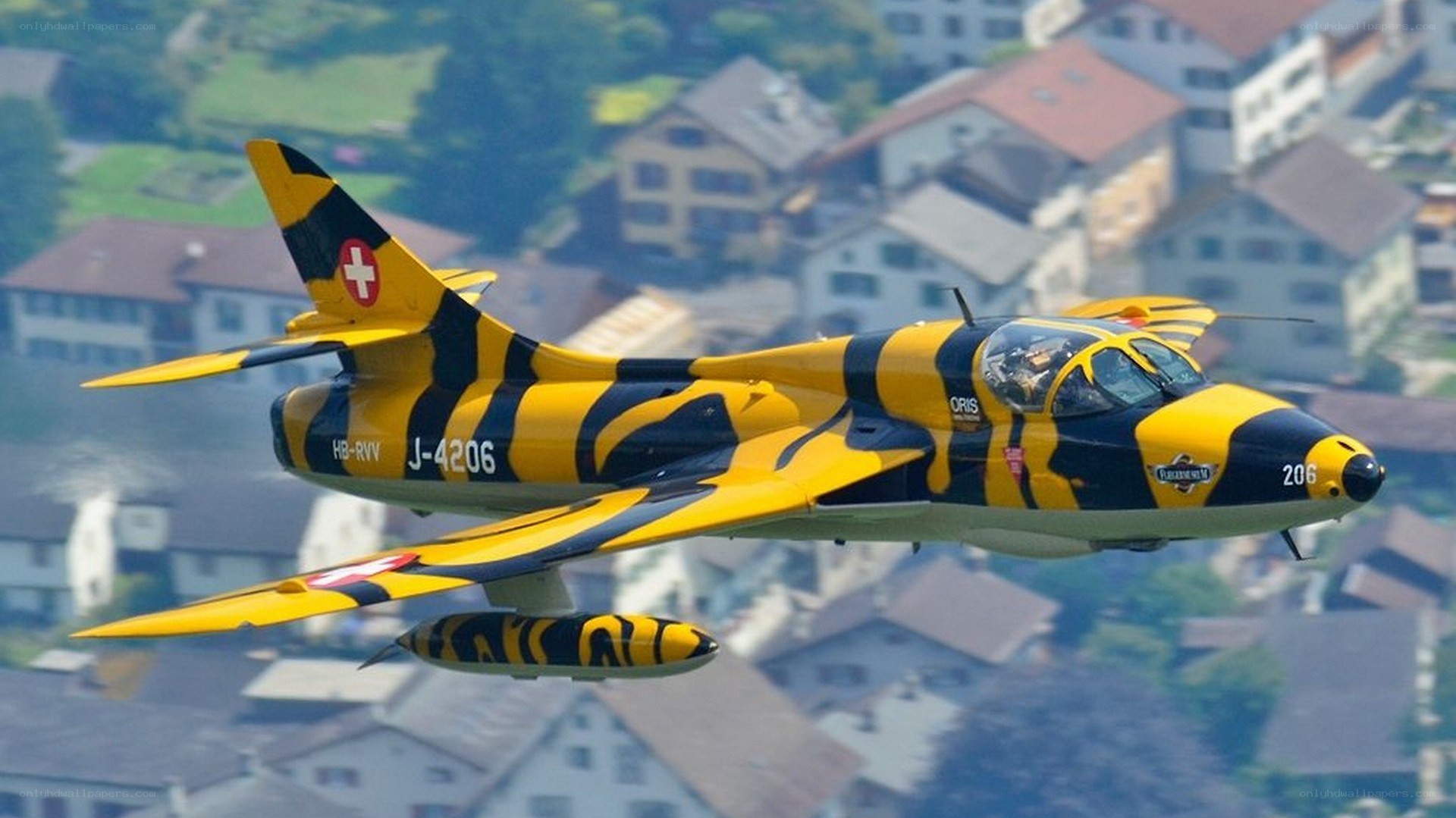 Swiss Air Force jet in flight