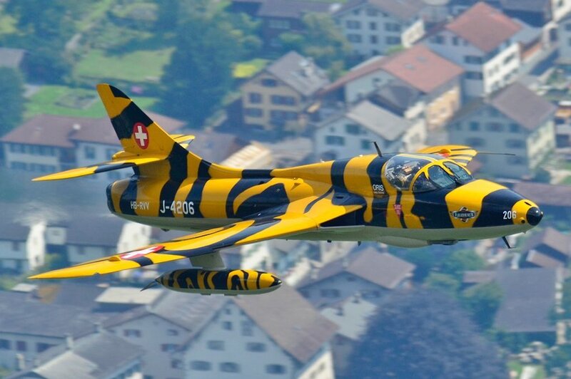 Swiss Air Force Jet — Yellow