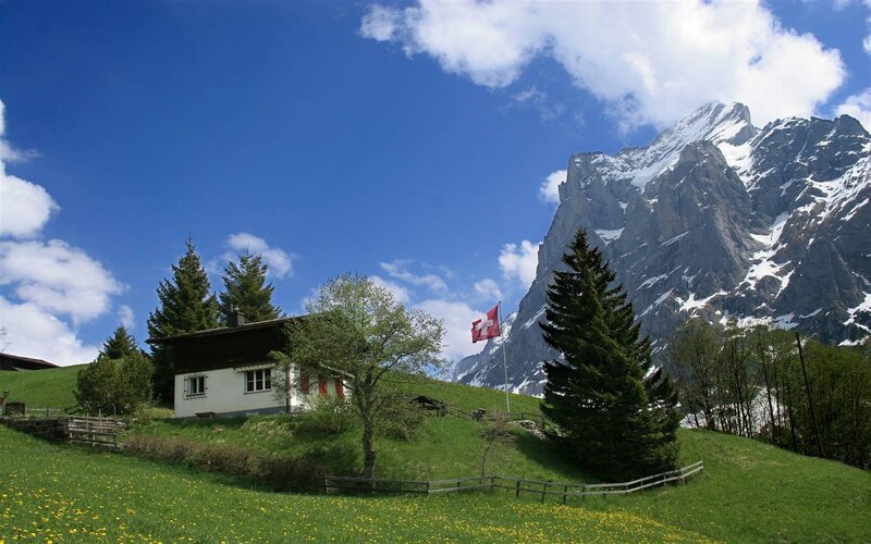 Swiss Chalet in Mountains
