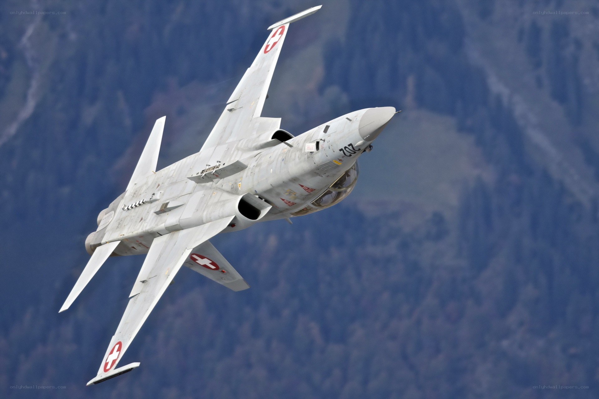 Swiss fighter jet in flight