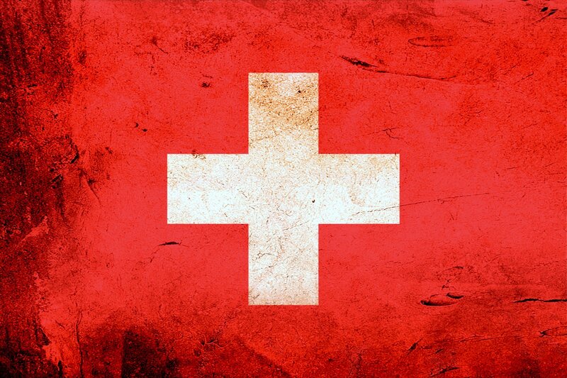 Swiss Flag on Textured Surface