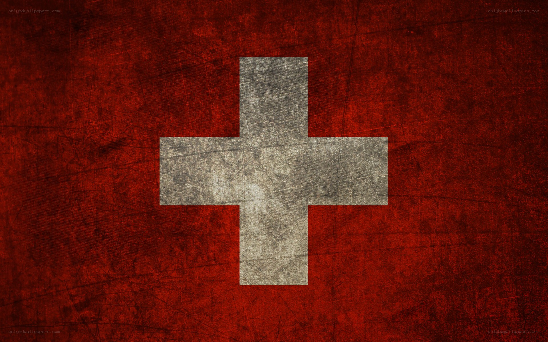Swiss flag with distressed texture