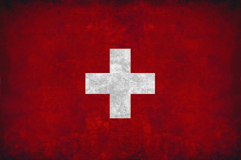 Swiss flag with distressed texture