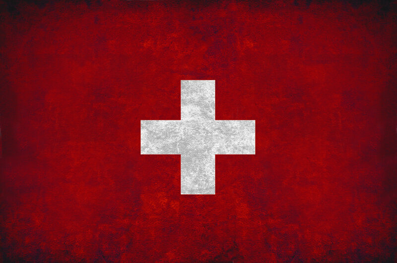 Swiss flag with distressed texture