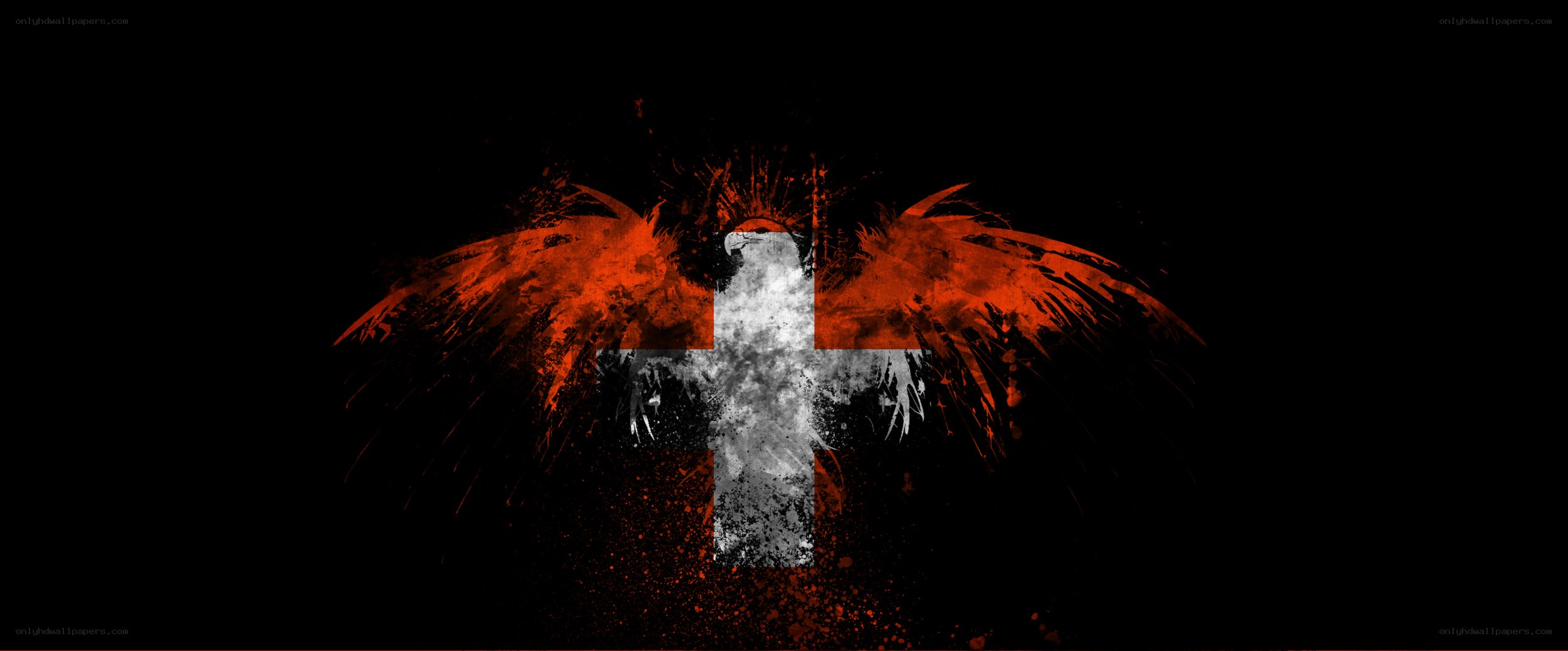 Swiss flag with eagle wings