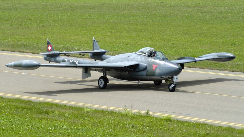 Swiss jet on runway