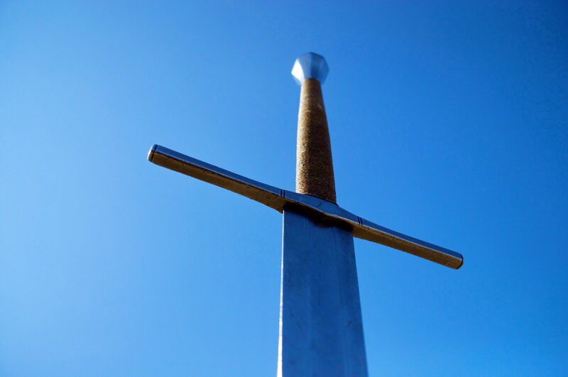 sword against blue sky