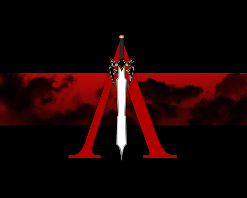 sword and alpha symbol