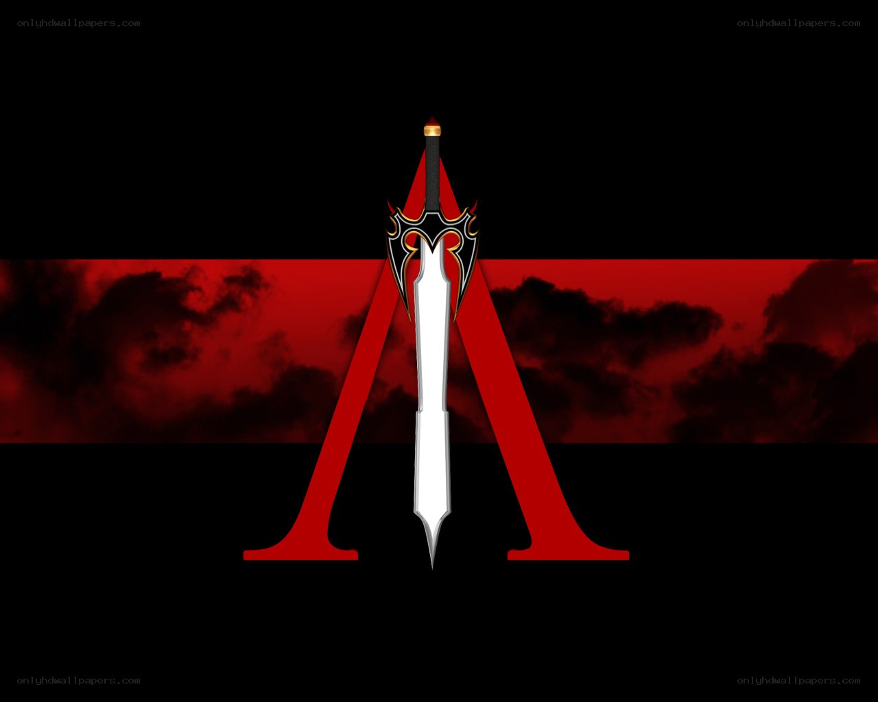 sword and alpha symbol