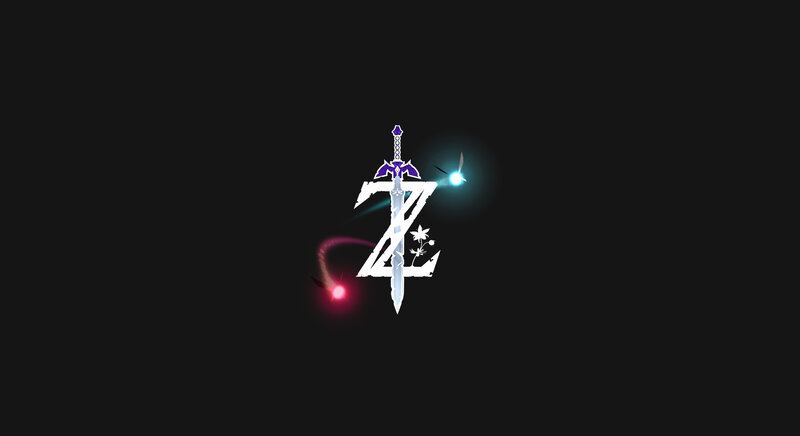 Sword and Letter Z — Black, Dramatic, Digital Art