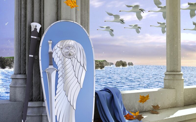 Sword and Shield on Balcony