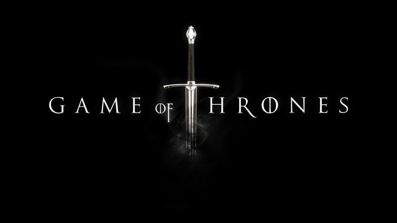 Sword and Text Logo — Black, Dramatic