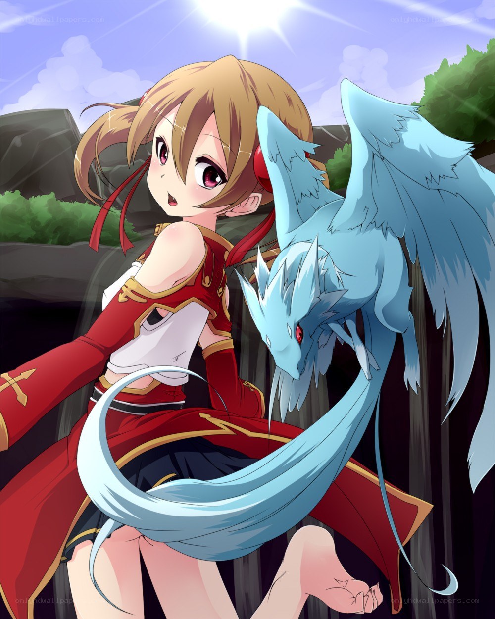 sword art online character with dragon