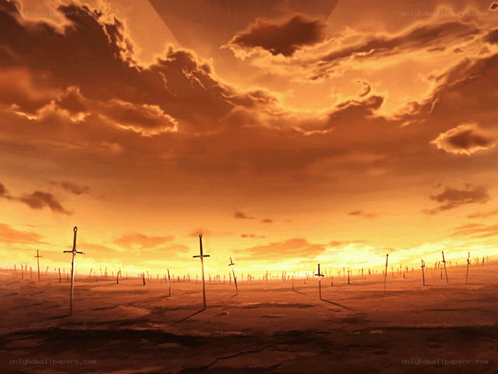 Sword field at sunset