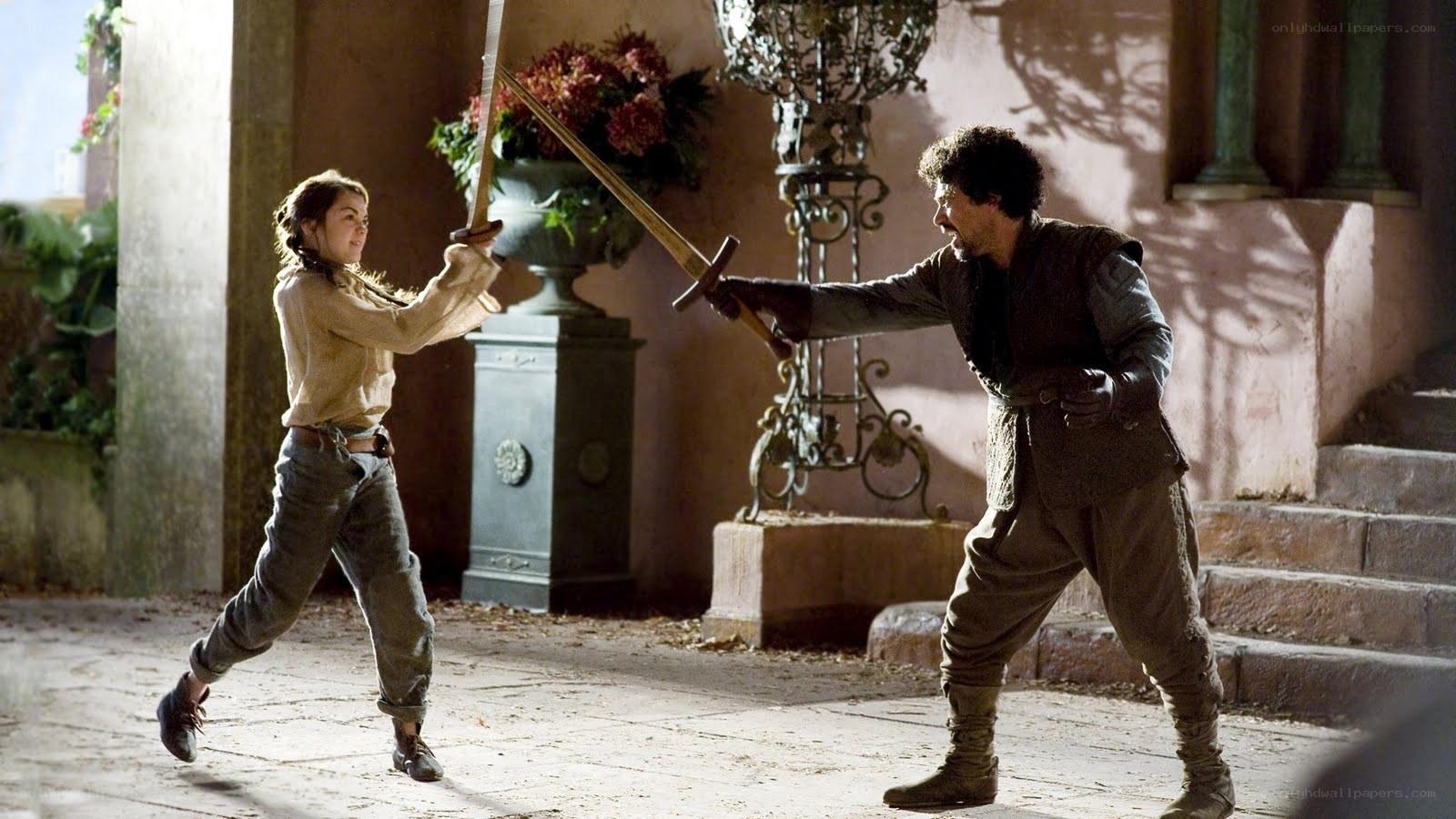 sword fighting scene