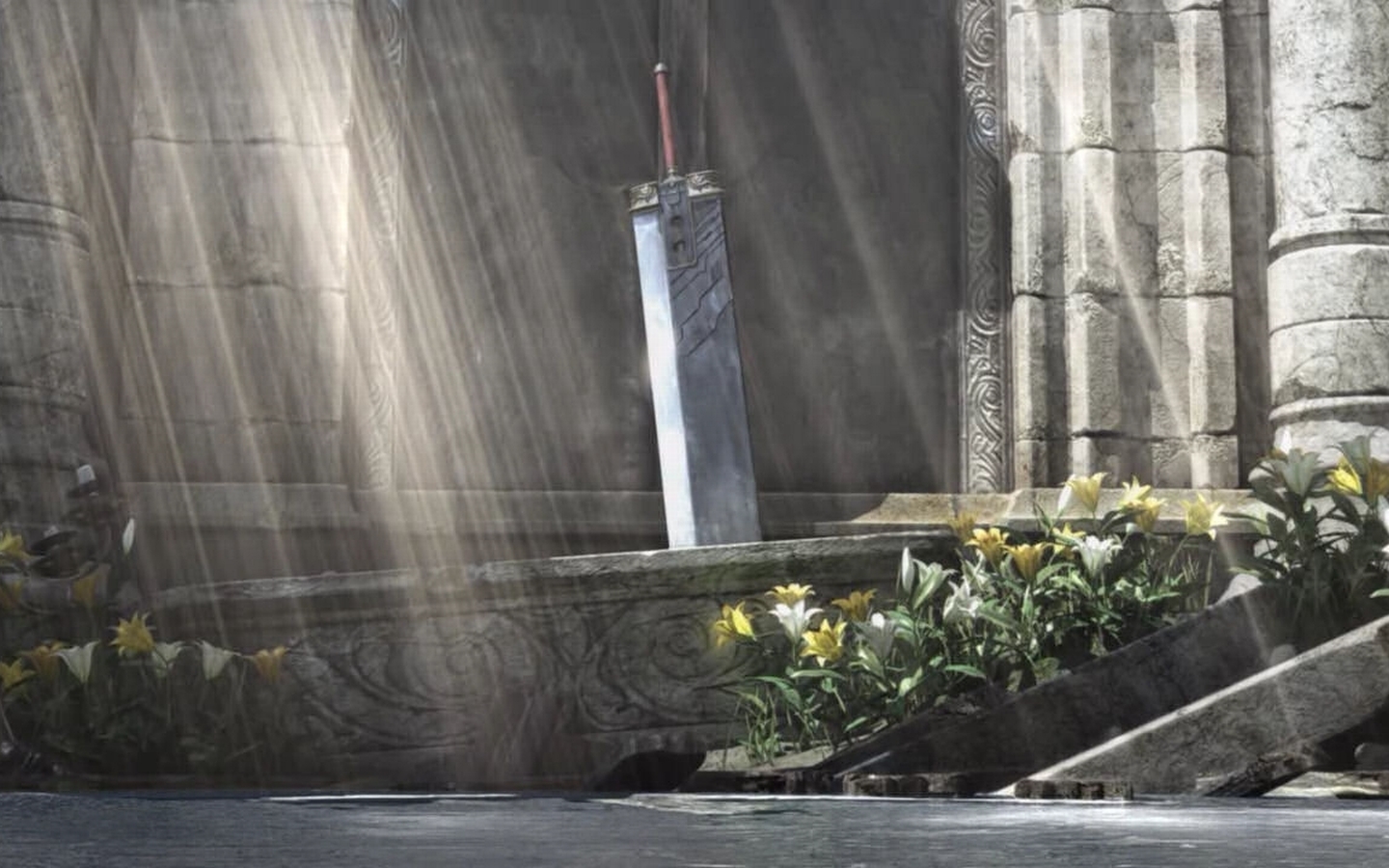 Sword in ancient ruins