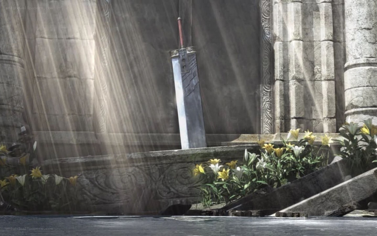 Sword in ancient ruins